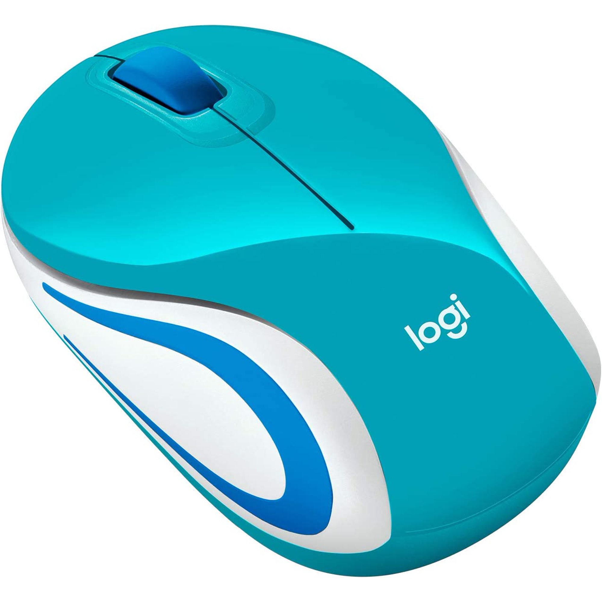 Logitech Wireless Mini Mouse M187 Ultra Portable,1000 DPI Optical Tracking, 3-Buttons, PC/Mac/Laptop - Bright Teal