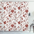 thumbnail image 1 of Ambesonne Floral Shower Curtain, Monochrome Rose Leaves, 69"Wx84"L, Ruby Beige White, 1 of 3