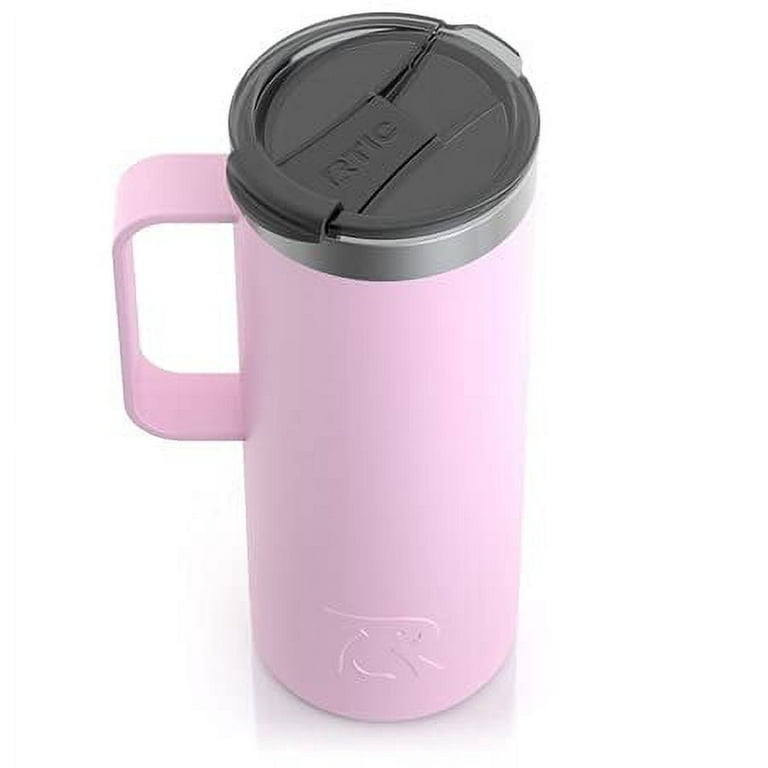 RTIC 20 oz Coffee Travel Mug with Lid and Handle, Stainless Steel  Vacuum-Insulated Mugs, Leak, Spill Proof, Hot Beverage and Cold, Portable  Thermal Tumbler Cup for Car, Camping, Flamingo 