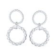 thumbnail image 2 of Bling Jewelry Womens Classic  Round Dangle Earrings Double Circle Knocker Sterling Silver, 2 of 4