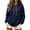 Navy, variant on AKOEE 1/4 Zip Hoodie Pullover for Women Drawstring Hooded Baggy Sweatshirts with Pocket Fall Winter Tops (XL, Gray)