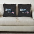 thumbnail image 3 of Set of 2 Decorative Throw Pillow Covers 18x18in - Black Background with ' Mommy Ain ' t Easy ' in Vibrant Blue & Red Perfect for Couch Bed Car, 3 of 8