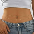 thumbnail image 4 of Waist Chain for Women, 2Pcs Adjustable Pearl Beads Body Chain, Sexy Layered Summer Beach Bikini Belly Jewelry Accessories, 4 of 6