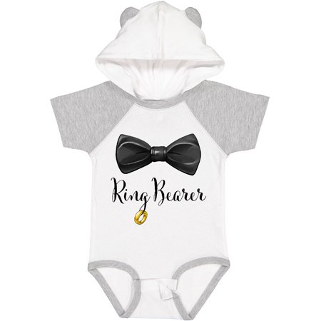 

Inktastic Ring Bearer- Black Bow Tie Gift Baby Boy Bodysuit