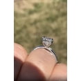 thumbnail image 3 of Solitaire Brilliance 2CT Oval Moissanite Solitaire with Hidden Halo Engagement Ring 10K White Gold, Ring Size 7.5, 3 of 5