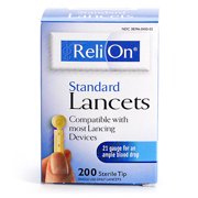 ReliOn Standard Lancets 21G -- 200 Count Box