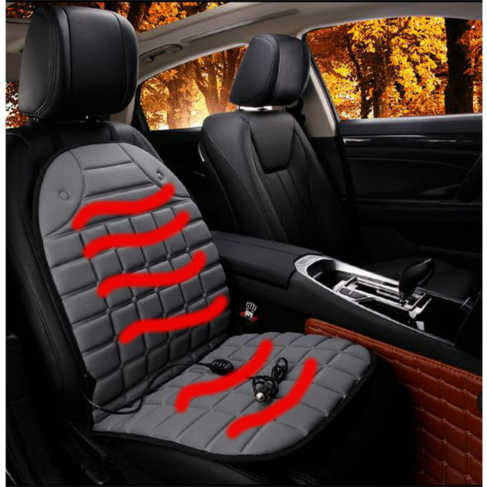 12V Car Auto Front Seat Hot Cover Heater Heated Pad Cushion Warmer Winter Gray