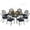 Navy Blue, variant on MEETWARM 9-Piece Outdoor Furniture Dining Set, All Weather Cast Aluminum Patio Garden Set- 8 Chairs, 61" Round Patio Dining Table with Detachable Lazy Susan, 2" Umbrella Hole,Dark Bronze