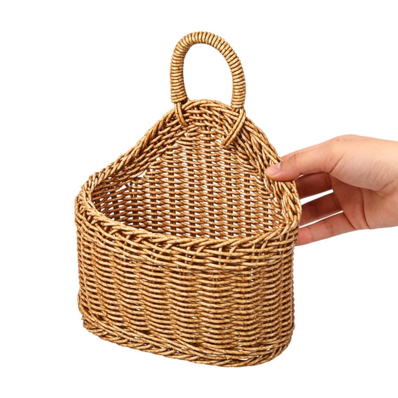 HOMEMAXS Hanging Wicker Baskets Seagrass Wall Storage for Kitchen Fruit and Home Organization Decor