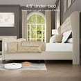 thumbnail image 3 of Breltam Queen Size Bed Frame Velvet Upholstered Platform Bed with Wingback Headboard, Beige, 3 of 9