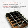 thumbnail image 5 of Elbee 13” Non-Stick Carbon Steel Brownie Baking Pan with Dividers, 2-Pack, 5 of 6