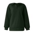 thumbnail image 5 of VV AVEORS Womens Oversized Sweatshirts Fall Fashion Hoodies Half Zip Casual Cozy Pullover Long Sleeve Shirts Clothes Army Green M, 5 of 5