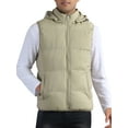 thumbnail image 5 of INSPIRE CHIC Men's Puffer Vest Warm Sleeveless Jacket with Detachable Hooded Winter Padded Vest M Khaki, 5 of 6