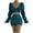 Red, variant on REORIAFEE Sets for Women Lounge Sets Summer Outfits 2PC Fashion Women V Neck Out Bandage Long Sleeve Blouse + Mini Dress Sets Dark Blue S