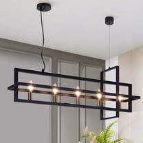 LNC Butterscouch Large 5-Light Matte Black Modern/Contemporary Led Chandelier