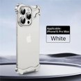 thumbnail image 3 of Funda de teléfono con almohadilla de esquina de aleación de aluminio para iPhone 15, 13, 14 pro Max, con película de lente, parachoques de aleación de titanio, cubierta de protección a prueba de golpe, 3 of 5