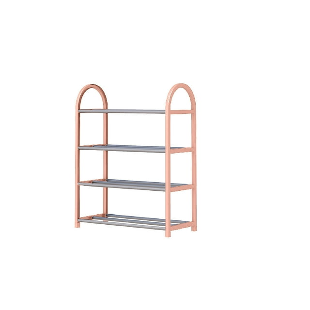 4-Tier Steel Frame Shoe Organizer - Slim Profile Bathroom/Closet Storage Solution
