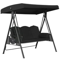 Outdoor Patio Swing Chair Canopy Replacement and Seat Cover Universal for Garden Backyard Balcony Waterproof Windproof Anti-UV Heavy Duty Rip Proof-Black