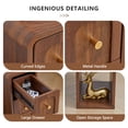 thumbnail image 6 of Wirrytor Mid-Century Modern Narrow Nightstand with 2 Drawers for Bedroom, Slim Bedside Table and Side End Table, Walnut, 6 of 13