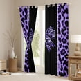 thumbnail image 3 of Feelyou Chic Purple Bow-tie Black Out Curtains for Kids, Modern Cheetah Print Curtains Pack of 2 (42x63 Each), Fashion Bling Diamond Bedroom Curtains, Curtains and Drapes Room Decor, 3 of 6