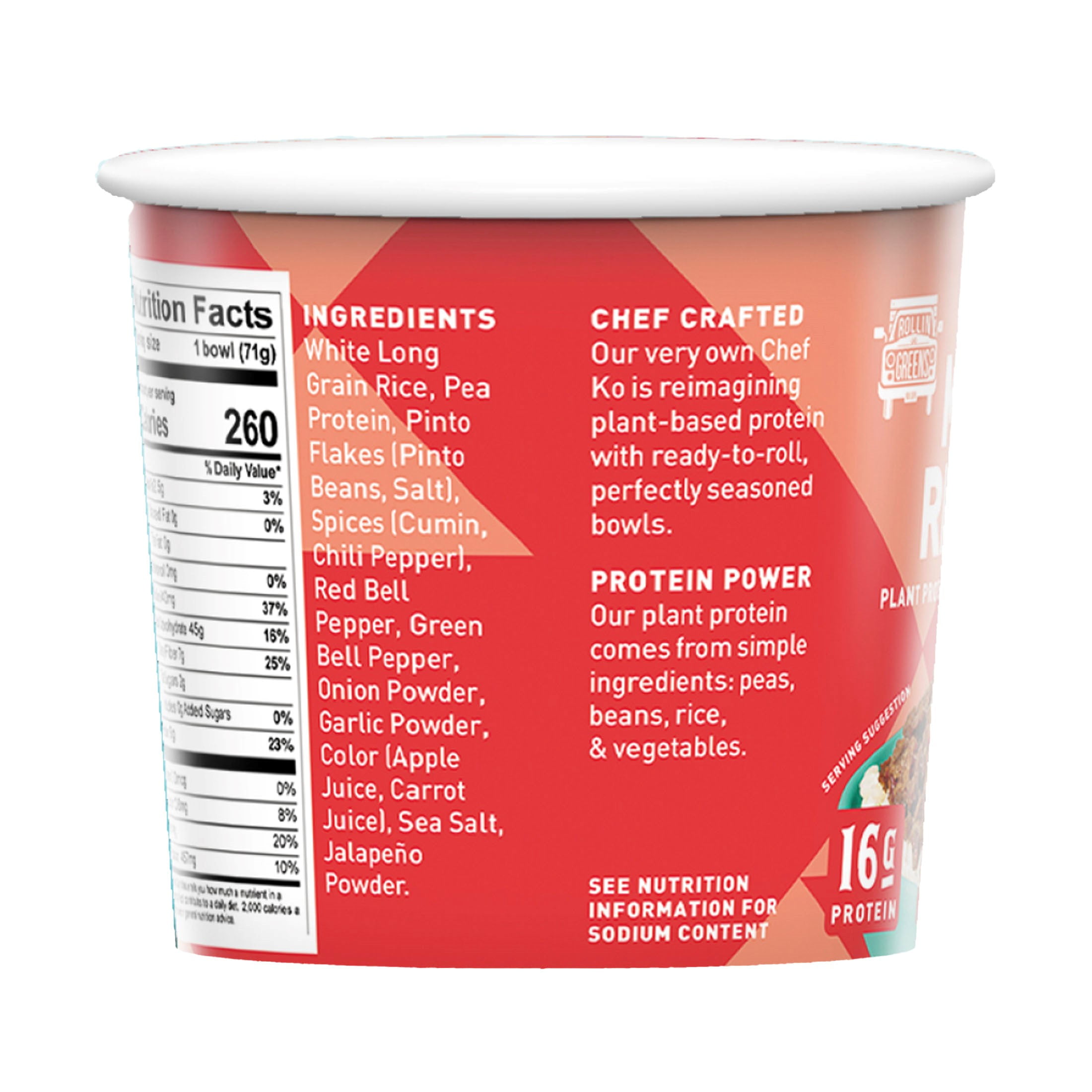(2 pack) RollinGreens Plant-Based Mexican Rice Bowl, 2.5oz Bowl, 1 Count
