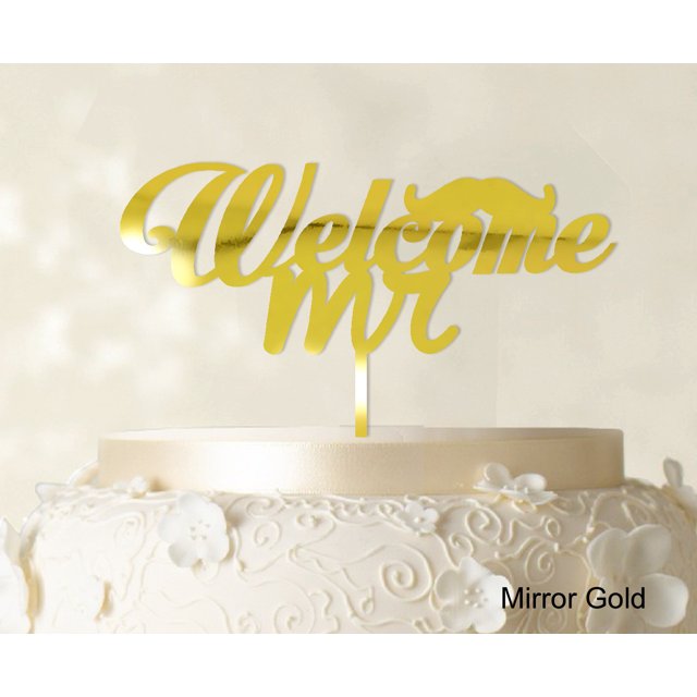 Welcome Mr Personalized Custom Cake Topper Cake Decoration Color Option Available 6-7-8 Inches Wide