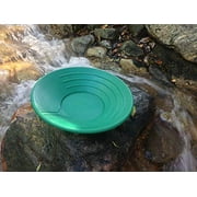 SE 14 Inch Gold Panning Pan Set - Three Riffles for Easier Mining and Prospecting, Green, 4 Pack