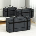 thumbnail image 1 of Large Capacity Durable Travel Storage Bags,Heavy Duty Waterproof Luggage Organizers,Snake Skin Pattern,Woven Design,Multi-Pocket Utility Sacks for Camping,Hiking,Storage,PENDANE,Black, 1 of 8