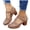 Brown, variant on Closed Toe Wedges Sandals for Women Chunky Low Heel Ankle Strap Embroidered Gladiator Flat Sandals Causal Beach Shoes Red Size 8.5