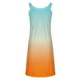 thumbnail image 5 of safuny Women's Above Knee Loose Sundress Daisy Floral Print Clothing Holiday Sleeveless Summer Beach Round Neck Dress Retro Boho Elegant Casual Comfy Light Blue XL, 5 of 6