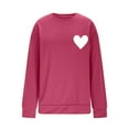 thumbnail image 5 of SERTG Women's Heart Print Sweatshirt Casual Pullover Long Sleeve Crewneck Valentine Tops Cute Love Graphic Spring Fall Outfits(Hot Pink,S), 5 of 6