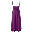 thumbnail image 4 of Vestido largo sin mangas y sin espalda con corte en A para mujer - Color liso, poliéster, para fiestas de verano y ocasiones formales, 4 of 5