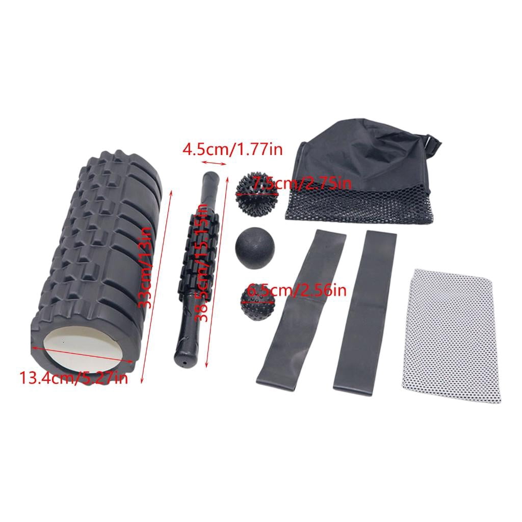 Yihuala Multipurpose Foam Rollers Set With Massage Stick and Therapys Balls Fitness Stretching Drum Texture for Athletes