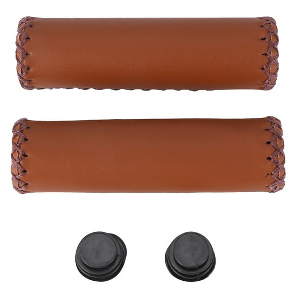 New Arrivals 2x leather bicycle Grips handlebars Cover Brown