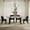blue, variant on KATBOC Farmhouse Dining Table Set with 4 Chenille Chairs, 71in Rustic Wood Grain Table & X-Leg Design, for Kitchen Dining Room Family Gatherings, Red