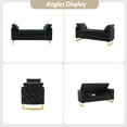 thumbnail image 3 of Upholstered Flip-Top Storage Bench Button Tufted with Pillows Golden Base for Home Bedroom Black, 3 of 7