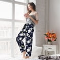 thumbnail image 6 of Halloween Pajama Pants Women, print_with_good_ghosts_on_a_blue_background_pattern_for_holiday_day_of_the_dead_halloween_textiles_background_postcards_01 Halloween Costumes Sweatpants Soft Sleep Lounge Pants, Casual PJ Bottoms Pants with Pockets, 6 of 7