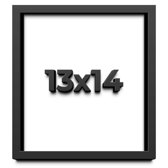 13x14 Shadow Box Frame Black | 1 inches Deep Real Wood Contemporary Shadowbox Display Frame | UV