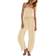 thumbnail image 6 of gakvbuo Summer Jumpsuits Womens Casual Strapless Overalls Playsuit Suspender Trousers Off The Shoulder Rompers Sleeveless Outfits With Pockets, 6 of 9