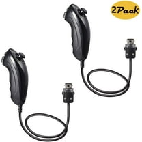 LUXMO Wii Nunchuck Controller, 2 Pack Nunchuck Controllers Joystick Gamepad for Wii/Wii U Console