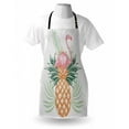 thumbnail image 4 of Flamingo Apron, Modern Hand Drawn Pineapple Summer Paradise Jungle Birds Bohemian Palm Paradise, Unisex Kitchen Bib with Adjustable Neck for Cooking Gardening, Adult Size, Multicolor, by Ambesonne, 4 of 4