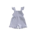 thumbnail image 5 of Kureaily Girls Romper With Bow And Flutter Sleeves Striped Jumpsuit For Toddler And Baby/ 12-18 Months/ Toddler (Blue), 5 of 5