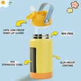 thumbnail image 2 of 12oz Kids Water Bottle, Stainless Steel Insulated Water Bottle For Kids, Toddler Cup With Straws Leak-proof, Kids Water Bottles For School Boys Girls, BPA Free, Yellow, 2 of 13