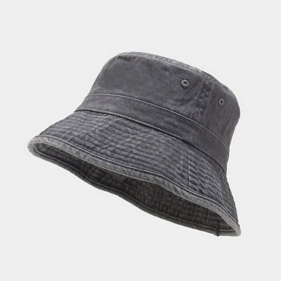 SikaFu Cotton Solid Color Bucket Hat Fisherman Hat Outdoor Travel Sun Cap For Men And Women 192