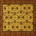 thumbnail image 1 of Ahgly Company Machine Washable Indoor Square Abstract Yellow Modern Area Rugs, 3' Square, 1 of 4