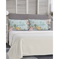 thumbnail image 4 of Happy Easter California King Pillow Case - Microfiber Bed Throw Pillow Covers, Spring Bunny Easter Eggs Floral Teal Wood Decorative Lumbar Pillow Cover with Envelope Closure for Sofa/Travel 20"x40", 4 of 6