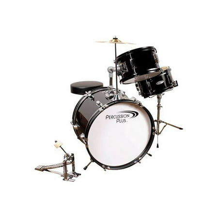 Percussion Plus Junior - Drum set - 3-piece - metallic black