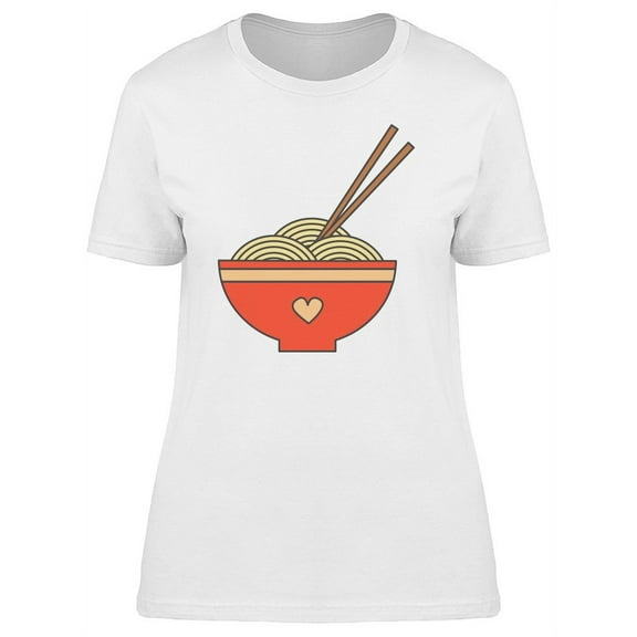 Cute Bowl With Noodles Cartoon Tee Women's -Image by Shutterstock