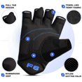 thumbnail image 3 of RDX Fingerless Weight Lifting Gloves Gym Workout Gloves for Men Bodybuilding Breathable Powerlifting Wrist Support Padded Palm Training Exercise, Blue, M, 3 of 9