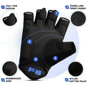 RDX Fingerless Weight Lifting Gloves Gym Workout Gloves for Men Bodybuilding Breathable Powerlifting Wrist Support Padded Palm Training Exercise, Blue, 2XL